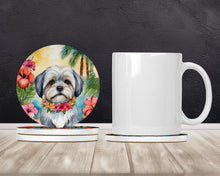 Load image into Gallery viewer, Lhasa Apso Luau Large Sandstone Coasters Pack of 4