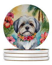 Load image into Gallery viewer, Lhasa Apso Luau Large Sandstone Coasters Pack of 4