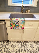 Load image into Gallery viewer, Maltese Luau Kitchen Towel