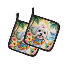 Load image into Gallery viewer, Maltese Luau Pot Holders - Set of 2 Decorative Kitchen Helpers | Made in the USA