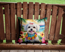 Load image into Gallery viewer, Maltese Luau Throw Pillow - 14x14 Decorative Pillow – Art for Your Home &amp; Patio