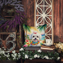 Load image into Gallery viewer, Maltese Luau Throw Pillow - 14x14 Decorative Pillow – Art for Your Home &amp; Patio