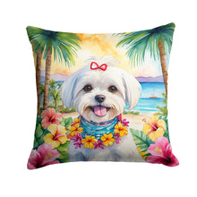 Load image into Gallery viewer, Maltese Luau Throw Pillow - 14x14 Decorative Pillow – Art for Your Home &amp; Patio