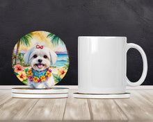 Load image into Gallery viewer, Maltese Luau Large Sandstone Coasters Pack of 4