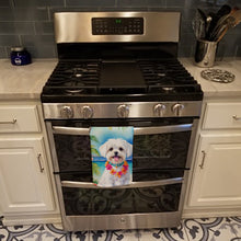 Load image into Gallery viewer, Maltese Luau Kitchen Towel