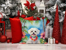 Load image into Gallery viewer, Maltese Luau Throw Pillow - 14x14 Decorative Pillow – Art for Your Home &amp; Patio