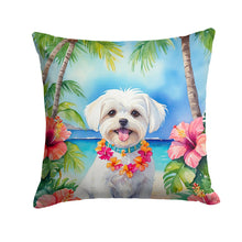 Load image into Gallery viewer, Maltese Luau Throw Pillow - 14x14 Decorative Pillow – Art for Your Home &amp; Patio