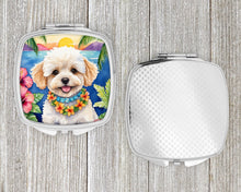 Load image into Gallery viewer, Maltipoo Luau Compact Mirror – Stylish Purse Mirror with Artistic Covers