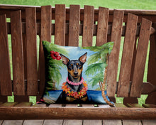 Load image into Gallery viewer, Manchester Terrier Luau Throw Pillow - 14x14 Decorative Pillow – Art for Your Home &amp; Patio