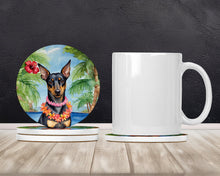 Load image into Gallery viewer, Manchester Terrier Luau Large Sandstone Coasters Pack of 4