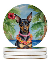 Load image into Gallery viewer, Manchester Terrier Luau Large Sandstone Coasters Pack of 4