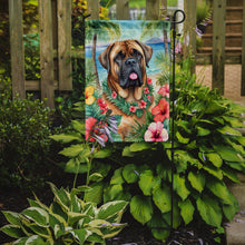 Load image into Gallery viewer, Mastiff Luau Garden Flag – Tropical Dog Decor with Hibiscus &amp; Palm Leaves