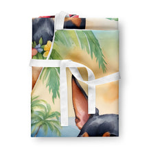 Load image into Gallery viewer, Miniature Pinscher Luau Apron – Artist-Designed Kitchen, BBQ &amp; Craft Apron