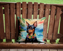 Load image into Gallery viewer, Miniature Pinscher Luau Throw Pillow - 14x14 Decorative Pillow – Art for Your Home &amp; Patio