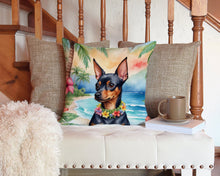 Load image into Gallery viewer, Miniature Pinscher Luau Throw Pillow - 14x14 Decorative Pillow – Art for Your Home &amp; Patio