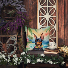 Load image into Gallery viewer, Miniature Pinscher Luau Throw Pillow - 14x14 Decorative Pillow – Art for Your Home &amp; Patio