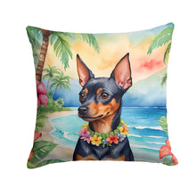 Load image into Gallery viewer, Miniature Pinscher Luau Throw Pillow - 14x14 Decorative Pillow – Art for Your Home &amp; Patio