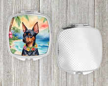 Load image into Gallery viewer, Miniature Pinscher Luau Compact Mirror – Stylish Purse Mirror with Artistic Covers