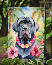Load image into Gallery viewer, Neapolitan Mastiff Luau Garden Flag – Tropical Dog Decor with Hibiscus &amp; Palm Leaves