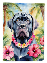 Load image into Gallery viewer, Neapolitan Mastiff Luau Garden Flag – Tropical Dog Decor with Hibiscus &amp; Palm Leaves