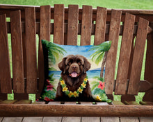 Load image into Gallery viewer, Newfoundland Luau Throw Pillow - 14x14 Decorative Pillow – Art for Your Home &amp; Patio