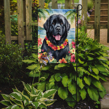 Load image into Gallery viewer, Newfoundland Luau Garden Flag – Tropical Dog Decor with Hibiscus &amp; Palm Leaves