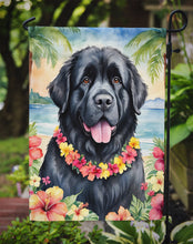 Load image into Gallery viewer, Newfoundland Luau Garden Flag – Tropical Dog Decor with Hibiscus &amp; Palm Leaves