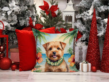 Load image into Gallery viewer, Norfolk Terrier Luau Throw Pillow - 14x14 Decorative Pillow – Art for Your Home &amp; Patio