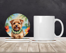 Load image into Gallery viewer, Norfolk Terrier Luau Large Sandstone Coasters Pack of 4