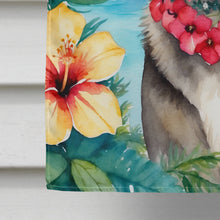 Load image into Gallery viewer, Norwegian Elkhound Luau House Flag
