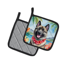 Load image into Gallery viewer, Norwegian Elkhound Luau Pot Holders - Set of 2 Decorative Kitchen Helpers | Made in the USA