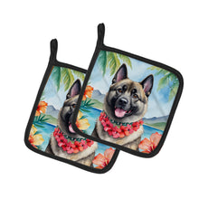 Load image into Gallery viewer, Norwegian Elkhound Luau Pot Holders - Set of 2 Decorative Kitchen Helpers | Made in the USA