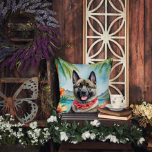 Load image into Gallery viewer, Norwegian Elkhound Luau Throw Pillow - 14x14 Decorative Pillow – Art for Your Home &amp; Patio
