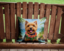 Load image into Gallery viewer, Norwich Terrier Luau Throw Pillow - 14x14 Decorative Pillow – Art for Your Home &amp; Patio