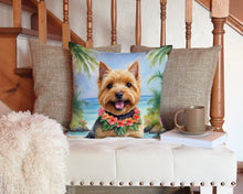 Load image into Gallery viewer, Norwich Terrier Luau Throw Pillow - 14x14 Decorative Pillow – Art for Your Home &amp; Patio