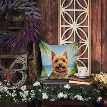 Load image into Gallery viewer, Norwich Terrier Luau Throw Pillow - 14x14 Decorative Pillow – Art for Your Home &amp; Patio