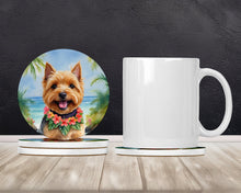 Load image into Gallery viewer, Norwich Terrier Luau Large Sandstone Coasters Pack of 4