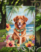 Load image into Gallery viewer, Nova Scotia Duck Tolling Retriever Luau Garden Flag – Tropical Dog Decor with Hibiscus &amp; Palm Leaves
