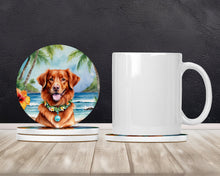 Load image into Gallery viewer, Nova Scotia Duck Tolling Retriever Luau Large Sandstone Coasters Pack of 4