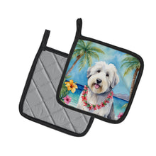 Load image into Gallery viewer, Old English Sheepdog Luau Pot Holders - Set of 2 Decorative Kitchen Helpers | Made in the USA