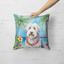 Load image into Gallery viewer, Old English Sheepdog Luau Throw Pillow