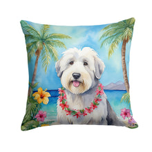 Load image into Gallery viewer, Old English Sheepdog Luau Throw Pillow