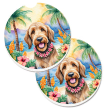 Load image into Gallery viewer, Otterhound Luau Car Coasters – Set of 2 - Absorbent Stone with Fun &amp; Functional Artwork