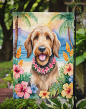 Load image into Gallery viewer, Otterhound Luau Garden Flag – Tropical Dog Decor with Hibiscus &amp; Palm Leaves