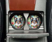 Load image into Gallery viewer, Papillon Luau Car Coasters – Set of 2 - Absorbent Stone with Fun &amp; Functional Artwork