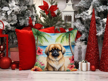 Load image into Gallery viewer, Pekingese Luau Throw Pillow - 14x14 Decorative Pillow – Art for Your Home &amp; Patio