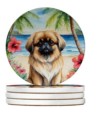 Load image into Gallery viewer, Pekingese Luau Large Sandstone Coasters Pack of 4