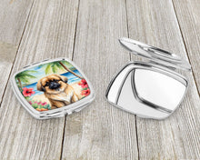 Load image into Gallery viewer, Pekingese Luau Compact Mirror – Stylish Purse Mirror with Artistic Covers