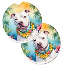 Load image into Gallery viewer, Pit Bull Terrier Luau Car Coasters – Set of 2 - Absorbent Stone with Fun &amp; Functional Artwork