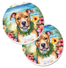 Load image into Gallery viewer, Pit Bull Terrier Luau Car Coasters – Set of 2 - Absorbent Stone with Fun &amp; Functional Artwork